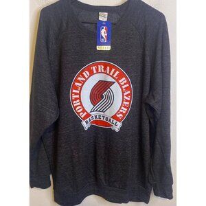NEW PORTLAND TRAILBLAZERS Basketball Long Sleeve Sweatshirt Gray Size 2X